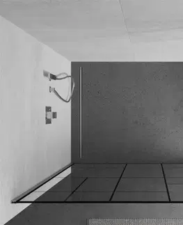Sprchové dvere MEXEN/S - KIOTO Sprchová zástena WALK-IN 80x200 cm 8 mm, chróm, čierny vzor 2 800-080-101-01-78
