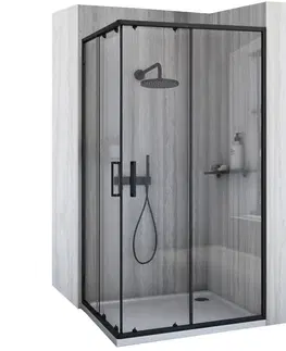Sprchovacie kúty REA/S - Sprchovací kút City 80x100 Black So sprchovou vaničkou Savoy KPL-K7449