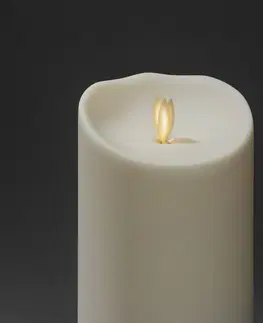 LED sviečky Konstsmide Christmas LED dekoratívna sviečka IP44 krémovo biela roztavená 18,4 cm