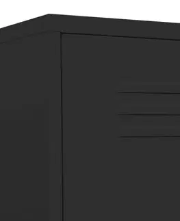 Kancelárske skrine Plechová skrinka Dekorhome Čierna