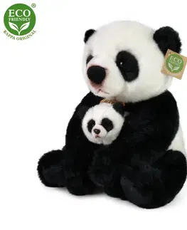 Plyšové hračky RAPPA - Plyšová panda s mláďaťom 27 cm ECO-FRIENDLY