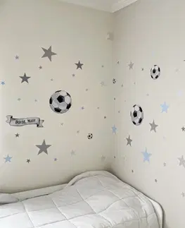 Nálepky na stenu Nálepky na stenu pre chlapcov - Macko s futbalovou loptou