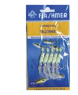rybolov Nadväzec s fosforeskujúcimi rybími násadami a 5 háčikmi na lov v mori