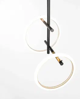 Stropné svietidlá Marchetti Stropné LED svietidlo Ulaop, dva kruhy, čierne