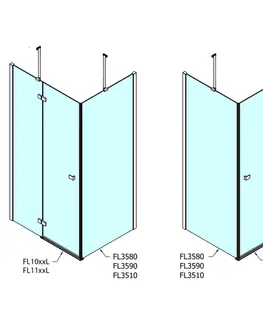 Sprchové dvere POLYSAN - FORTIS LINE obdĺžniková sprchová zástena 1000x800 L varianta FL1010LFL3580