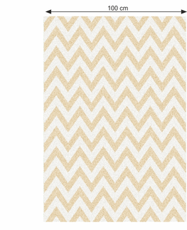 Koberce a koberčeky KONDELA Adisa Typ 2 koberec 100x150 cm béžová / biela / vzor