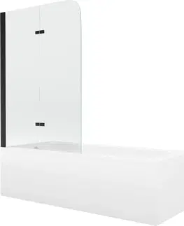 Sprchové dvere MEXEN/S - Vega obdĺžniková vaňa 180 x 80 cm s panelom + vaňová zástena 100 cm, transparent, čierna 550118080X9010027000