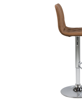 Barové stoličky Dkton Dizajnová barová stolička Nashota, svetlo hnedá-chrómová