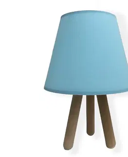 Lampy  Stolná lampa WOOD 1xE27/60W/230V modrá 
