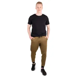 Pánske klasické nohavice Pánske tepláky inSPORTline Comfyday Man predĺžená - khaki - S