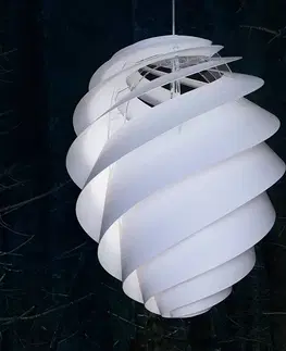 Závesné svietidlá LE KLINT LE KLINT Swirl 2 Large, biela závesná lampa