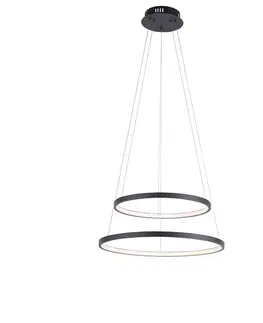Zavesne lampy Moderné závesné svietidlo antracitové vrátane LED stmievateľnej - Anella Duo