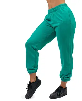 Dámske klasické nohavice Športové voľné tepláky Nebbia GYM TIME 281 Green - S