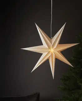 Vianočné svetelné hviezdy STAR TRADING Hviezda Point papier bez osvetlenia biela Ø 60 cm