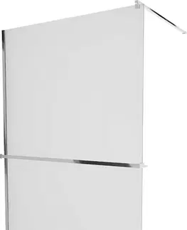 Sprchové dvere MEXEN/S - KIOTO Sprchová zástena WALK-IN s poličkou a držiakom uterákov 110 x 200 cm, matné sklo 8 mm, chróm 800-110-121-01-30