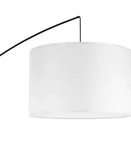 Stojacie lampy do obývačky TK Lighting Stojacia lampa Moby White s textilným tienidlom
