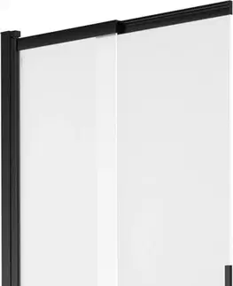 Sprchové dvere MEXEN - Fox 2-krídla posuvná vaňová zástena 85 x 150 cm, dekor, čierna 891-085-002-70-30