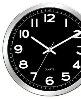 Hodiny Nástenné hodiny MPM, 2980.7090 - strieborná/čierna, 31cm