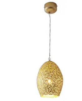 Závesné svietidlá Holländer Závesné svietidlo Cavalliere, zlaté, Ø 22 cm