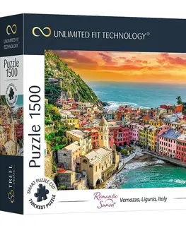 Hračky puzzle TREFL - Prime puzzle 1500 UFT- Romantický západ slnka: Vernazza, Ligúria, Taliansko