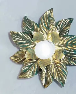 Nástenné svietidlá Kögl Nástenné svietidlo Fleuria z kovu, antická zelená