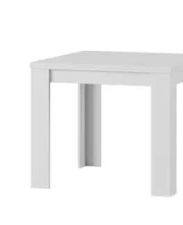 Jedálenské stoly Štvorcový jedálenský stôl s rozkladom SATUR 40, biela