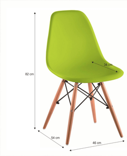 Jedálenské stoličky KONDELA Cinkla 3 New jedálenská stolička zelená / buk