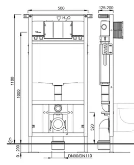 Kúpeľňa SAPHO - SCHWAB DUPLO WC 199 podomietková nádržka pre suchú montáž 3/6l, DN110mm T02-2113-0250
