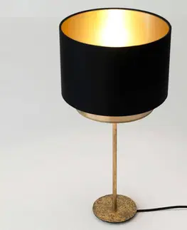 Stolové lampy Holländer Stolová lampa Mattia, čierny/zlatý chintz