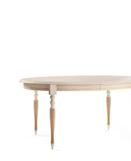Jedálenské stoly TARANKO Verona T-E rustikálny rozkladací jedálenský stôl krém patyna
