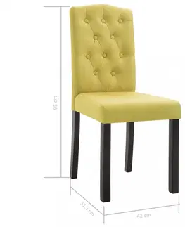 Jedálenské stoličky a kreslá Jedálenská stolička 6 ks látka / kaučukovník Dekorhome Zelená