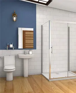 Sprchovacie kúty H K - Viacstenné sprchovací kút SYMPHONY U3 110x90x90 cm s posuvnými dverami vrátane sprchovej vaničky z liateho mramoru SE-SYMPHONYU31109090 / THOR-11090