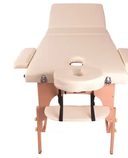 Masážne stoly a stoličky Masážne lehátko inSPORTline Japane 3-dielne drevené zlatá