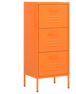 Kancelárske skrine Plechová skrinka Dekorhome Oranžová