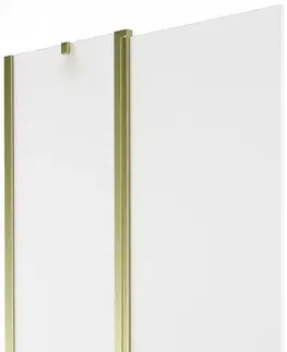 Sprchové dvere MEXEN - Flip vaňová zástena 1-krídlo 100x150 cm, dekor, zlato 894-100-101-50-30