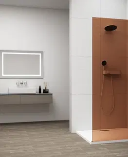 Sprchové dvere POLYSAN - ESCA CHROME jednodielna sprchová zástena na inštaláciu k stene, sklo Marron, 800  ES1580-01