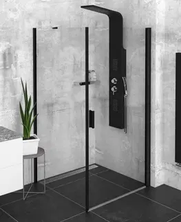 Sprchové dvere POLYSAN - ZOOM Black štvorcová sprchová zástena 800x800 L/P varianta ZL1280BZL3280B