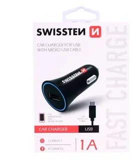 Nabíjačky pre mobilné telefóny Autonabíjačka Swissten s Micro-USB káblom 20110800