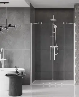 Sprchovacie kúty MEXEN/S - Velar Duo posuvné sprchové dvere 150, transparent, białe 871-150-000-02-20