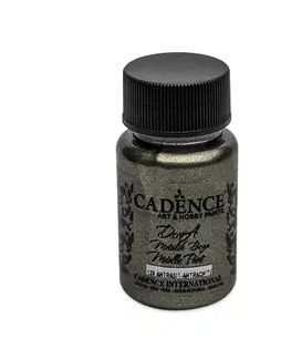 Hračky CADENCE - Farba akrylová Cadence D.Metalic, antracit, 50 ml