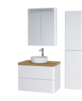 Kúpeľňový nábytok MEREO - Siena, kúpeľňová skrinka s umývadlom z liateho mramoru 101 cm, biela lesk CN412M2