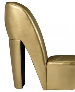 Kreslá Kreslo v tvare topánky umelá koža Dekorhome Zlatá