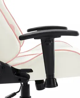 Kancelárske stoličky Herné kreslo umelá koža / kov Dekorhome Ružová
