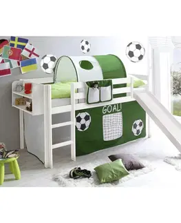 Vyvýšené detské postele Posteľ s priestorom na hru Manuel Záves Zelený