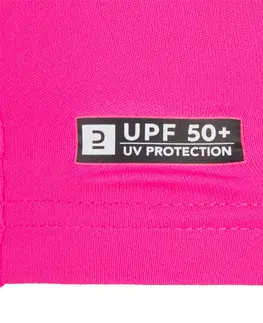 surf Detské tričko 100 proti UV s dlhým rukávom na surf ružové s potlačou