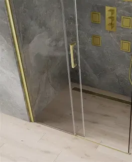 Sprchovacie kúty MEXEN/S - OMEGA sprchovací kút 140x90, transparent, zlatá 825-140-090-50-00