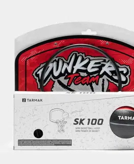 basketbal Basketbalový kôš Mini pre deti a dospelých SK100 Dunkers červeno-strieborný