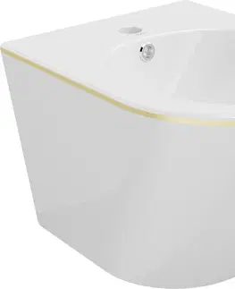 Kúpeľňa MEXEN - Lena bidet závesný, biela/zlatá linka 35224805