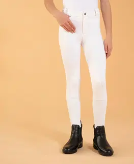 nohavice Detské jazdecké nohavice - rajtky 100 na súťaže biele