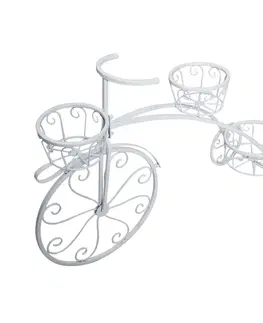 Kvetináče a truhlíky Retro kvetináč v tvare bicykla, biela, PAVAR